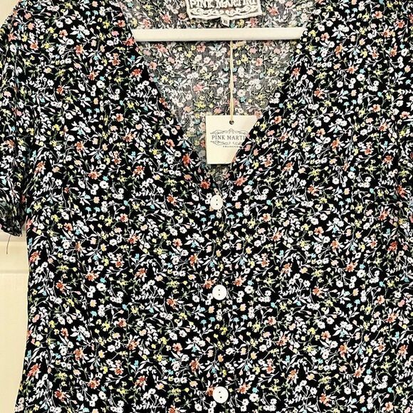 NWT Pink Martini Floral Aubrey Dress Black XS - Picture 2 of 9